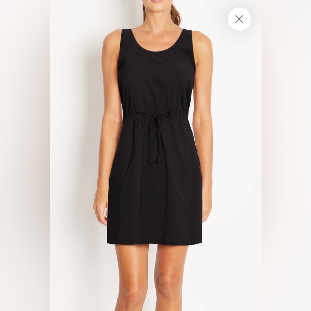 NWOT Marika Bristol Athletic Black Sleeveless Drawstring Waist Mini Dress